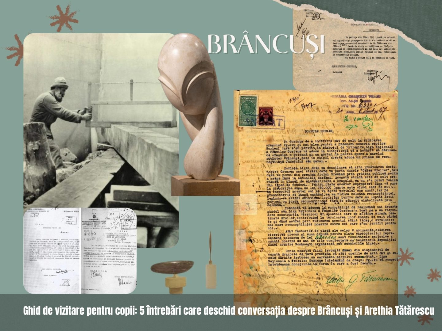 Ghid de vizitare pentru copii: 5 întrebări care deschid conversația despre Brâncuși și Arethia Tătărescu